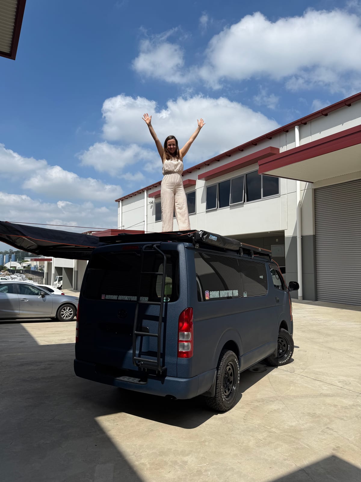 Slate Blue Hiace &mdash; Up on the roof rack