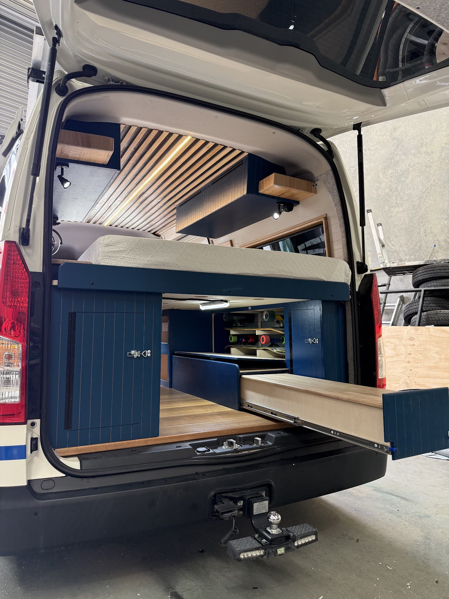 Rear storage and bench