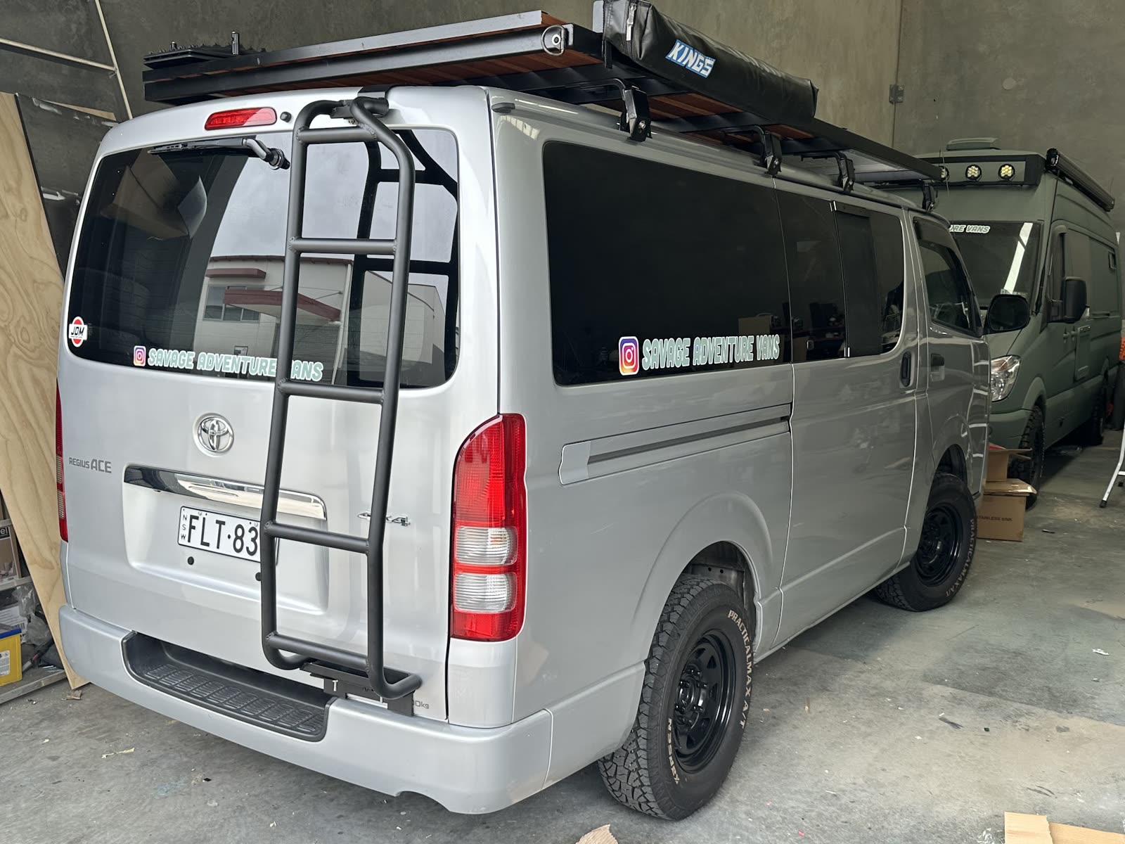 Rear ladder and roof rack